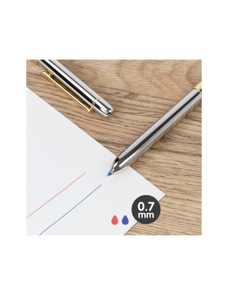 BOLIGRAFO MILAN MULTIFUNCION CROMADO PORTAMINAS 0,5MM/ GOMA BORRAR