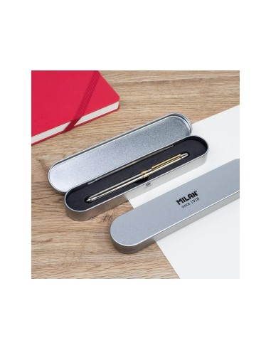 BOLIGRAFO MILAN MULTIFUNCION CROMADO PORTAMINAS 0,5MM/ GOMA BORRAR
