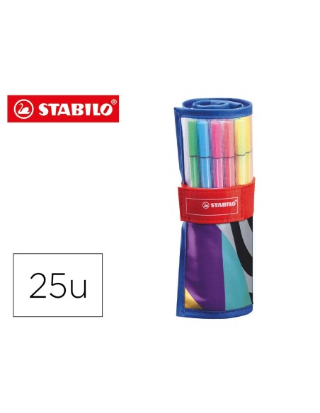 ROTULADOR STABILO FIBRA PEN 68 ARTY  ROLLERSET 25 UD.SURT.