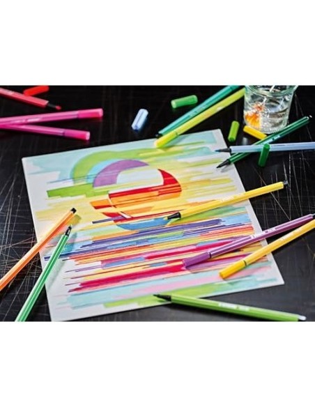 ROTULADOR STABILO FIBRA PEN 68 ARTY  ROLLERSET 25 UD.SURT.
