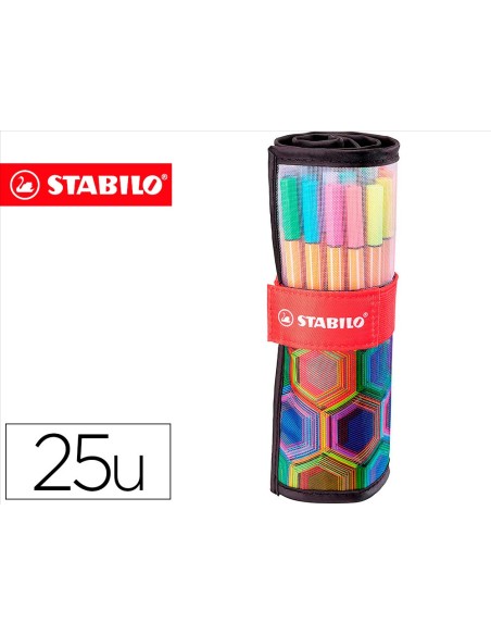 ROTULADOR STABILO FIBRA POINT 88 ART  ROLLERSET 25 UD.SURT.