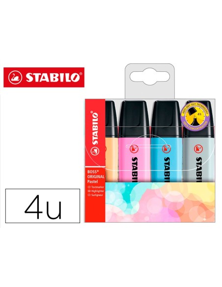 ROTULADOR STABILO BOSS FLUORESCENTE 70 PASTEL  4 UD.NUEVOS 2021 SURT.