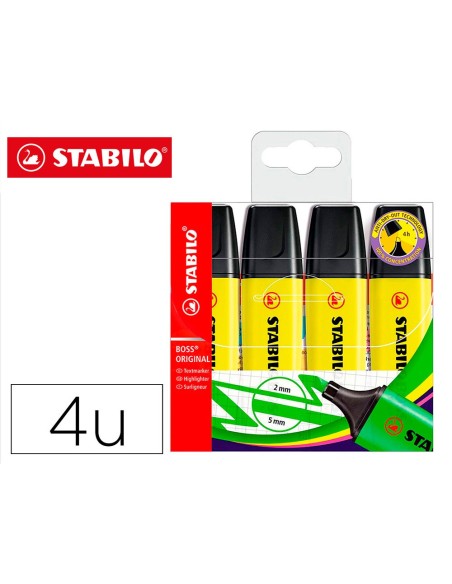 ROTULADOR STABILO BOSS FLUORESCENTE 70 AM.  4 UD.