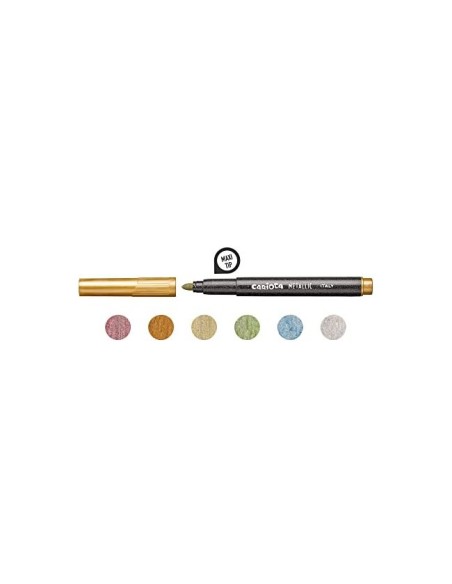 ROTULADOR CARIOCA METALLIC PUNTA MAXI 6MM CAJA 6 SURT.