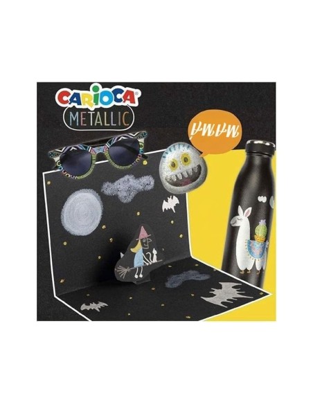 TEMPERA ESCOLAR CARIOCA METALLIC BOTE 25 ML CAJA 6 SURT.