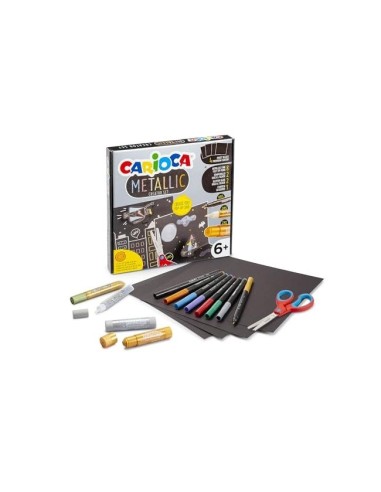 SET DIBUJO CARIOCA METALLIC POP UP CARD CREATOR 3D 17 PIEZAS
