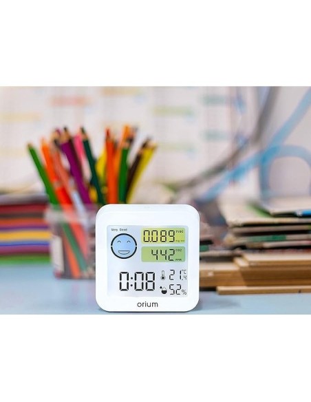 MEDIDOR AIRE ORIUM QUAELIS 20 MEDIDO C02 COV SUP 30 M2 LCD BL.64X56MM