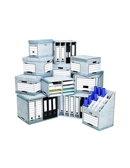 CAJA ARCHIVO DEFINITIVO FELLOWES A4 CARTON RECICL 100% 150MM AUTO AZ.