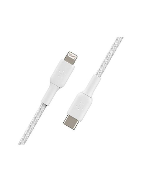 CABLE TRENZADO BELKIN CAA004BT1MWH USB-C A LIGHTNING LARGO 1 M BL.