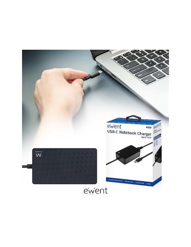 CARGADOR EWENT PORTATIL USB TYPE-C 100-240V 45W