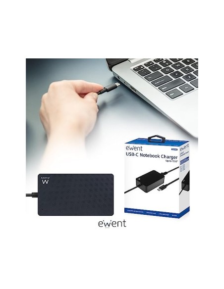 CARGADOR EWENT PORTATIL USB TYPE-C 100-240V 45W