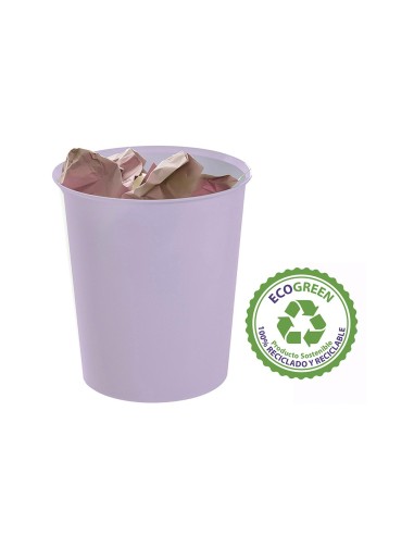 PAPELERA PLAST.ARCHIVO 2000 ECOGREEN 100% RECICLADA 18LT.MALVA PASTEL