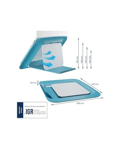 SOPORTE PORTATIL LEITZ ERGO COSY AJUSTABLE 4 ALTURAS AZ. 310X50X247MM