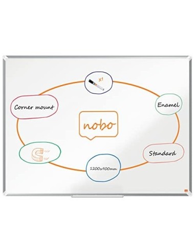 PIZARRA BL.NOBO COMP.PLUS ACERO VITRIF. MAG.1200X900MM