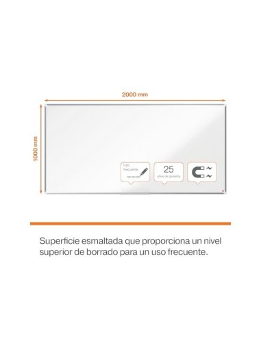 PIZARRA BL.NOBO COMP.PLUS ACERO VITRIF. MAG.2000X1000MM