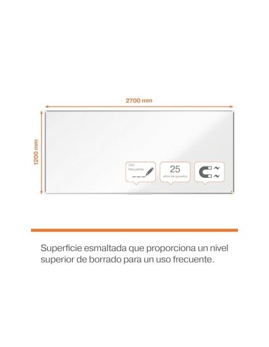 PIZARRA BL.NOBO COMP.PLUS ACERO VITRIF. MAG.2700X1200MM