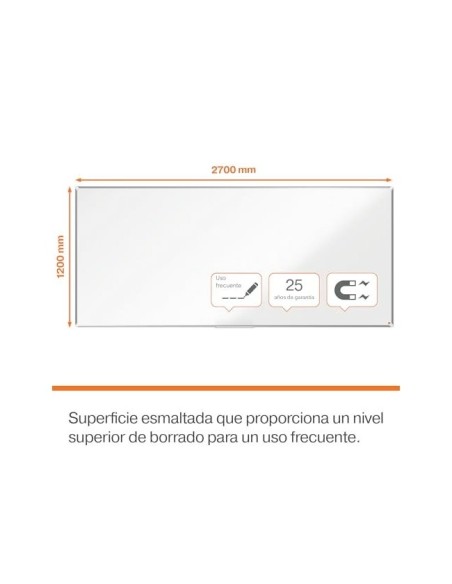 PIZARRA BL.NOBO COMP.PLUS ACERO VITRIF. MAG.2700X1200MM