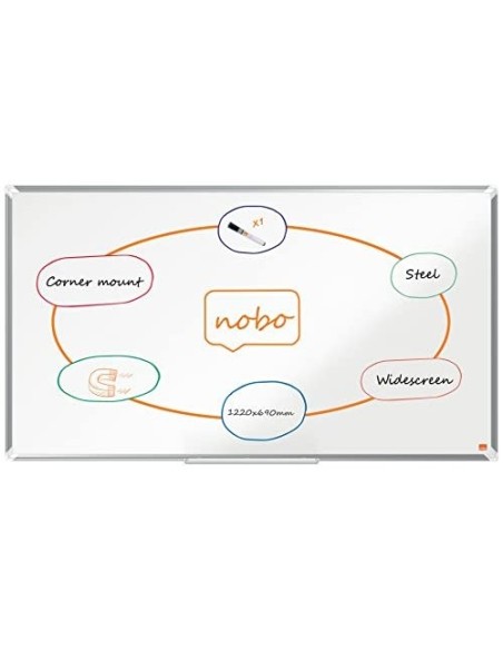 PIZARRA BL.NOBO COMP.PLUS ACERO LACADO PANORAMICO 55" MAG.1220X690MM