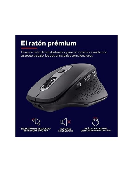 RATON TRUST OZAA OPTICO INALAMBRICO 2400DPI 6 BOTONES USB 2.0 NG.