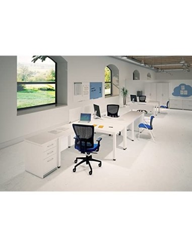 MESA OFICINA ROCADA EXECUTIVE 2002AD04 ALUMINIO/BL.160X80 CM