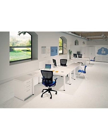MESA OFICINA ROCADA EXECUTIVE 2002AD04 ALUMINIO/BL.160X80 CM