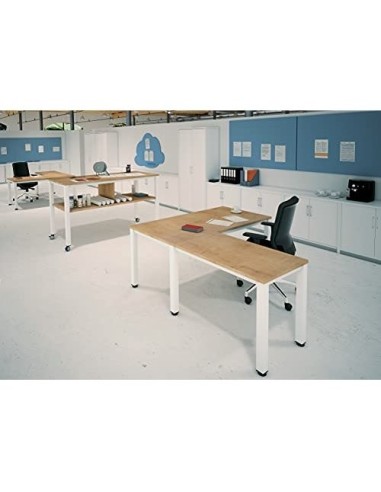 MESA OFICINA ROCADA EXECUTIVE 2002AD04 ALUMINIO/BL.160X80 CM