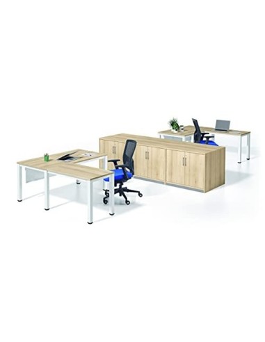 MESA OFICINA ROCADA EXECUTIVE 2002AD04 ALUMINIO/BL.160X80 CM