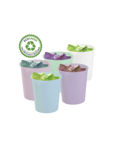 PAPELERA PLAST.ARCHIVO 2000 ECOGREEN 100% RECICLADA 18LT.BL.PASTEL