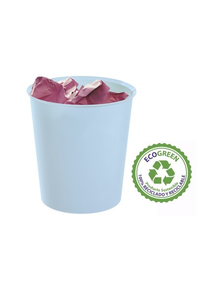 PAPELERA PLAST.ARCHIVO 2000 ECOGREEN 100% RECICLADA 18LT.AZ. PASTEL