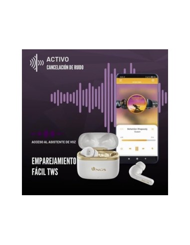 AURICULAR NGS ARTICA TROPHY INALAMBRICO 10M 20 HORAS USB-C BL.