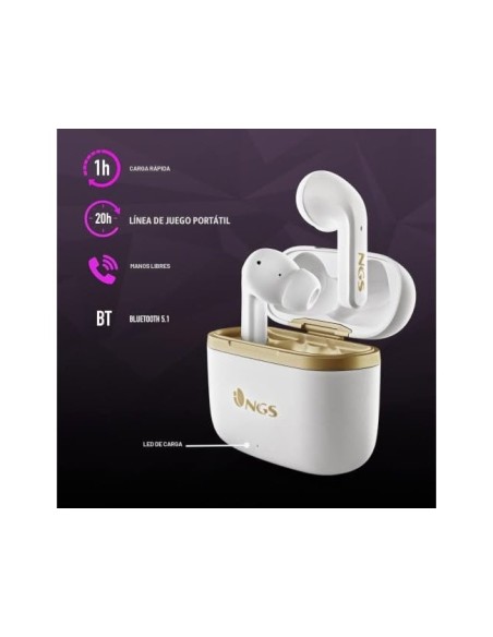 AURICULAR NGS ARTICA TROPHY INALAMBRICO 10M 20 HORAS USB-C BL.