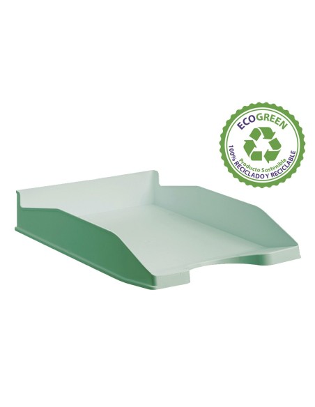 BANDEJA ARCHIVO 2000 ECOGREEN PLAST.100% RECICLADO APILABL A4 FL. VE.