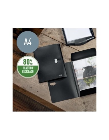 CARPETA LEITZ RECYCLE GOMAS 3 SOLAPAS A4 PP. NG.