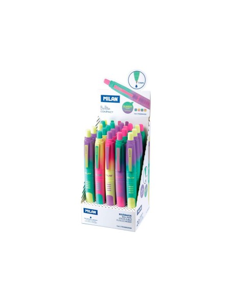 BOLIGRAFO MILAN COMPACT SUNSET RETRACTIL TINTA AZ. 1MM SURT.