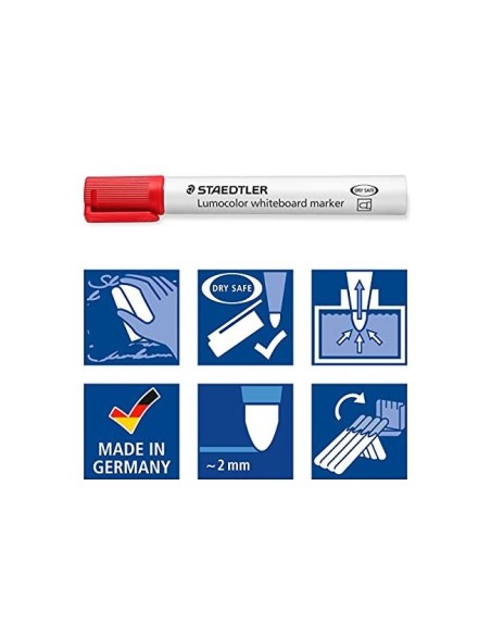 ROTULADOR STAEDTLER LUMOCOLOR 351 PIZA BL. RED.2MM RECARGA 10 UD.COL.