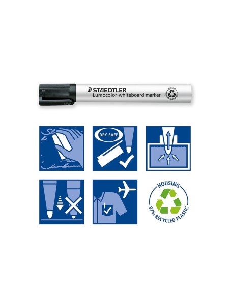 ROTULADOR STAEDTLER LUMOCOLOR 351 PIZARRA BL. RED.2MM RECA  6 UD.COL.