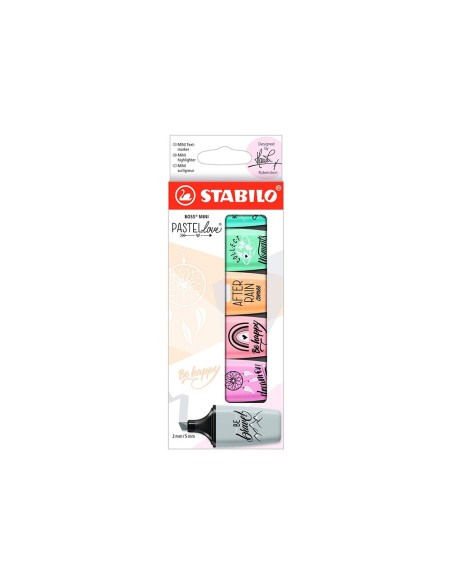 ROTULADOR STABILO BOSS MINI PASTEL LOVE  6 UD.SURT.