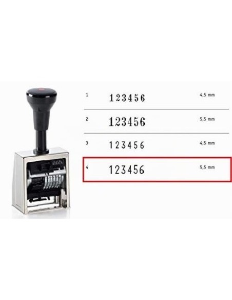 NUMERADOR AUTOMATICO REINER METALICO 6 CIFRAS ALTURA TIPO 4,5MM