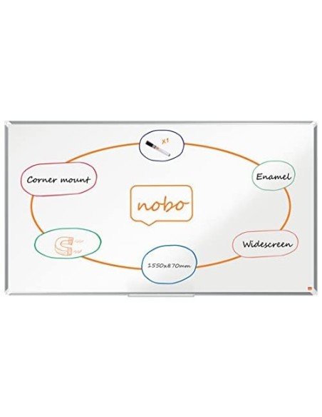 PIZARRA BL.NOBO COMP.PLUS ACERO VITRIF.PANORAMICO 70" MAG.1550X870MM