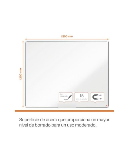 PIZARRA BL.NOBO COMP.PLUS ACERO LACADO MAG.1500X1200MM
