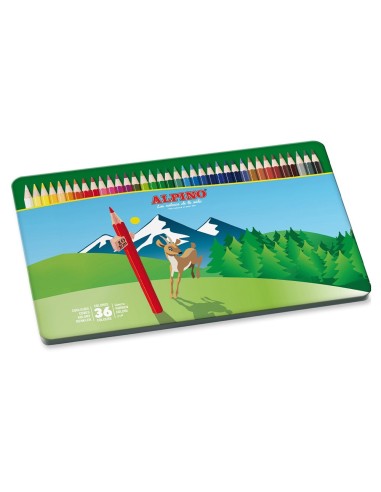 LAPICES ALPINO CAJA MET.DE 36 UD.SURT.