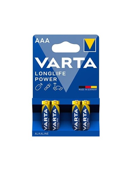 PILA VARTA ALCALINA LONGLIFE POWER AAA TIPO LR-03 4 UD.