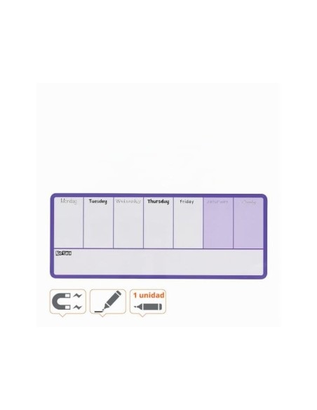 PLANIFICADOR SEMANAL NOBO MAGNETICO VIO.140X360MM