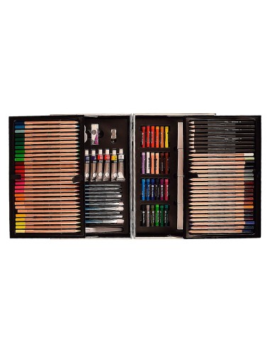 MALETIN PINTURAS DALER ROWNEY METALICO 122 PIEZAS 347X94X240MM