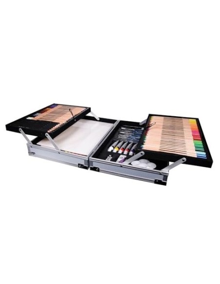 MALETIN PINTURAS DALER ROWNEY METALICO 122 PIEZAS 347X94X240MM