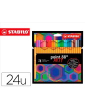 ROTULADOR STABILO POINT 88 FIBRA ARTY LINE  CARTON 24 UD.SURT.