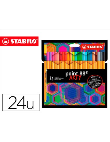 ROTULADOR STABILO POINT 88 FIBRA ARTY LINE  CARTON 24 UD.SURT.