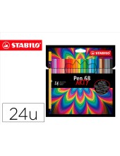 ROTULADOR STABILO ACUARELABLE PEN 68 ARTY LINE 1MM 24 UD.SURT.