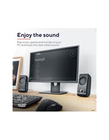 ALTAVOCES TRUST REMO 2.0 16 W CONTROL VOL.USB 2.0 JACK 3.5MM NG.