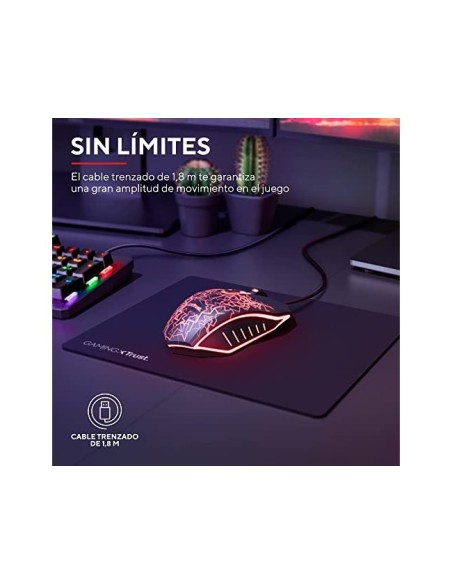 RATON TRUST GXT105X IZZA GAMING OPTICO LED 800-4000 PPP 6B USB NG.